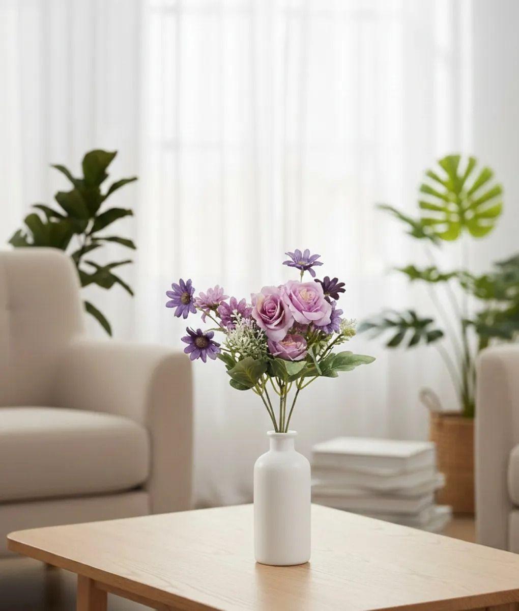 Set 4 Ramo Flores Artificiales Belleza Adorno Decoración Jhn-9