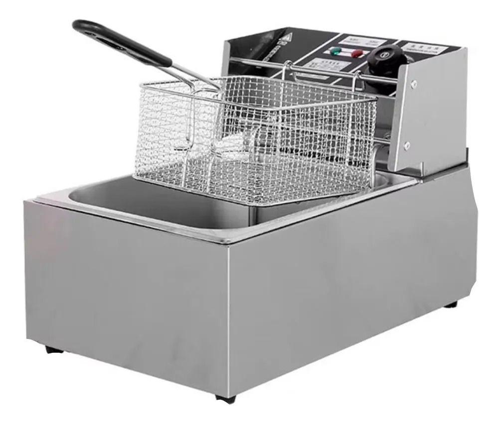 FREIDORA DE ACEITE ACERO INOX 6.5L COCINA RESTAURANTE LAU-3