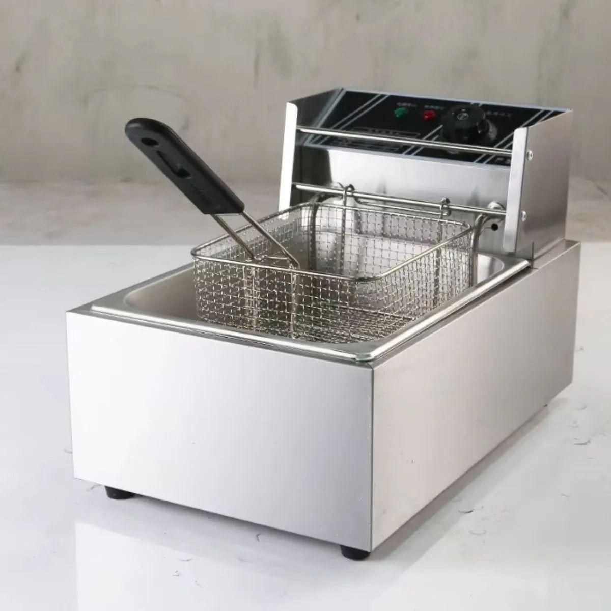 FREIDORA DE ACEITE ACERO INOX 6.5L COCINA RESTAURANTE LAU-9