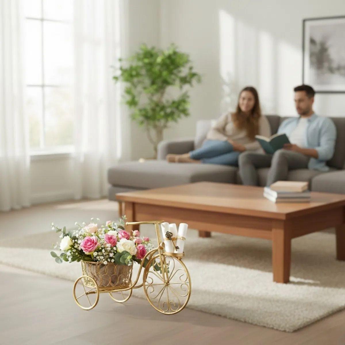 Porta Maceta Decorativo Bicicleta Adorno Estilo Clásico Jhn-2