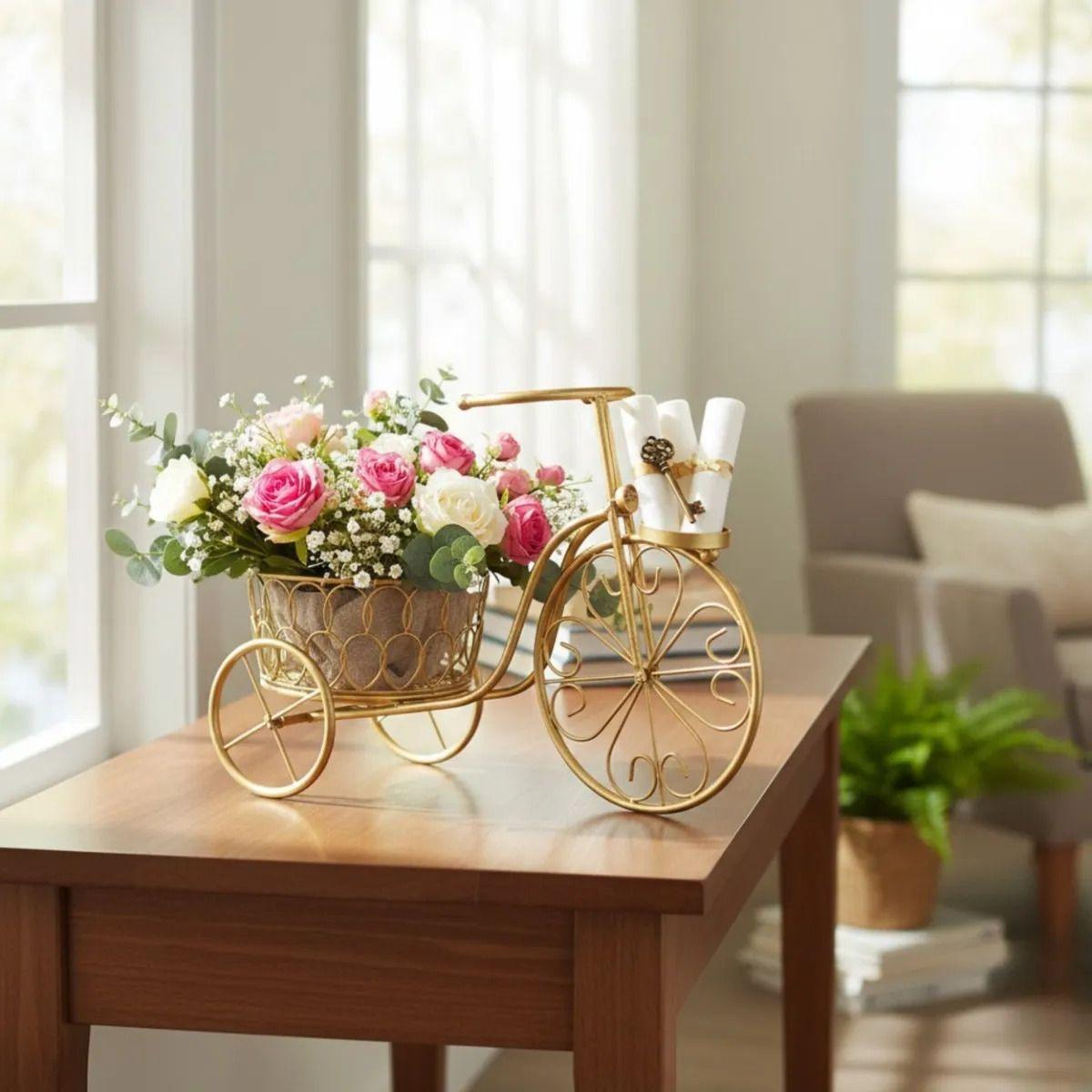 Porta Maceta Decorativo Bicicleta Adorno Estilo Clásico Jhn-9