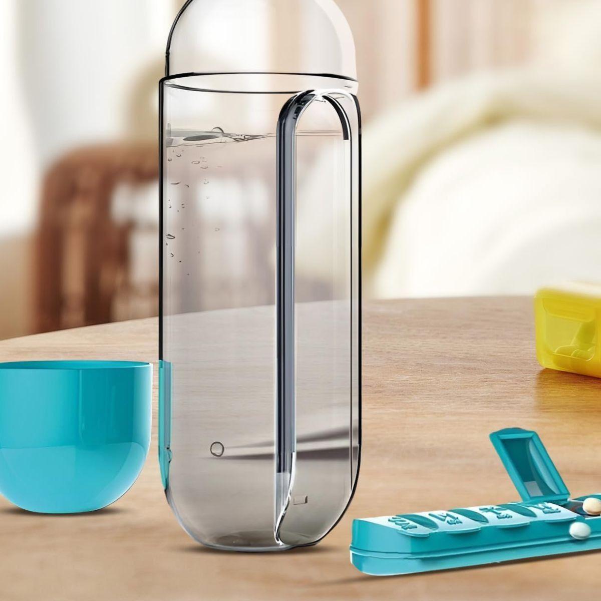 BOTELLA + PASTILLERO ORGANIZADOR SEMANAL MEDICINA LAU-7