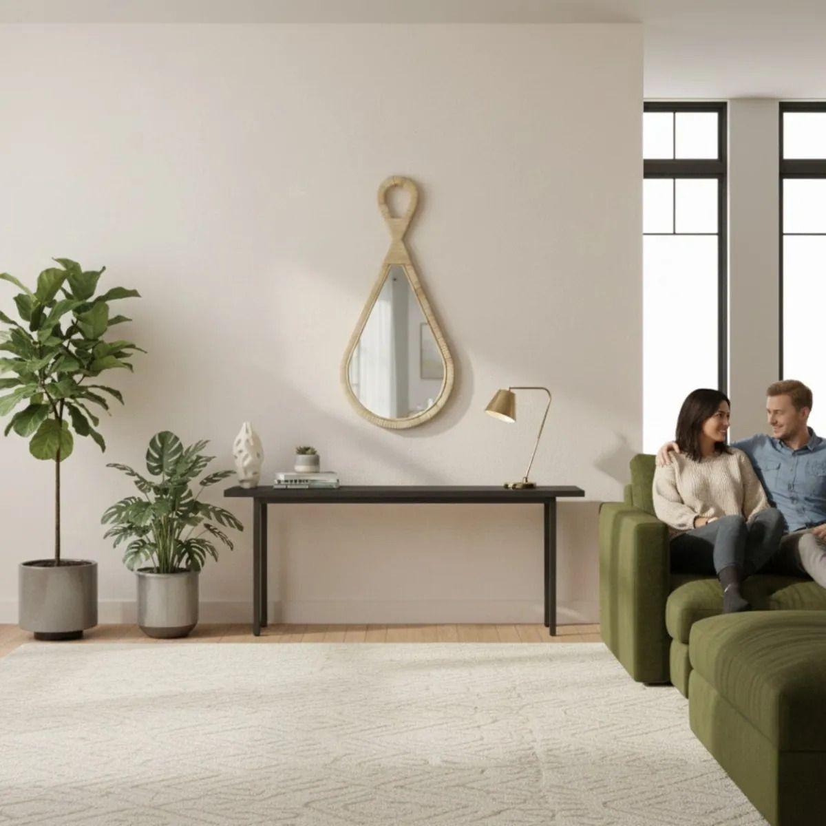Espejo Decorativo Pared Diseño Gota Estilo Boho Chic Jhn-2