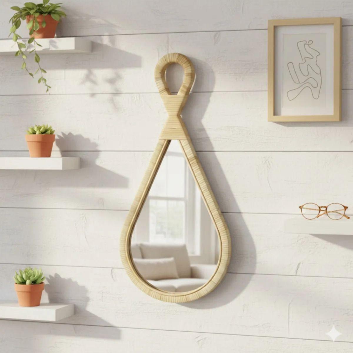 Espejo Decorativo Pared Diseño Gota Estilo Boho Chic Jhn-9
