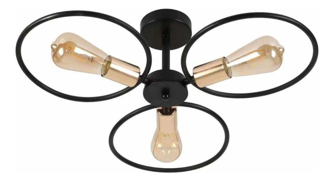 Lámpara Colgante Techo 3 Focos Vintage Semiempotrada Jhn-0