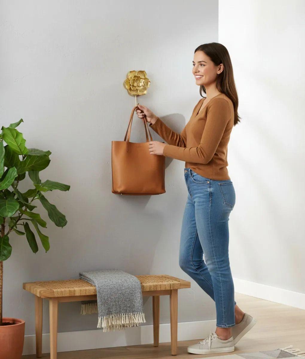 Set 3 Perchero Pared Adorno Decorativo Diseño Floral Jhn-4