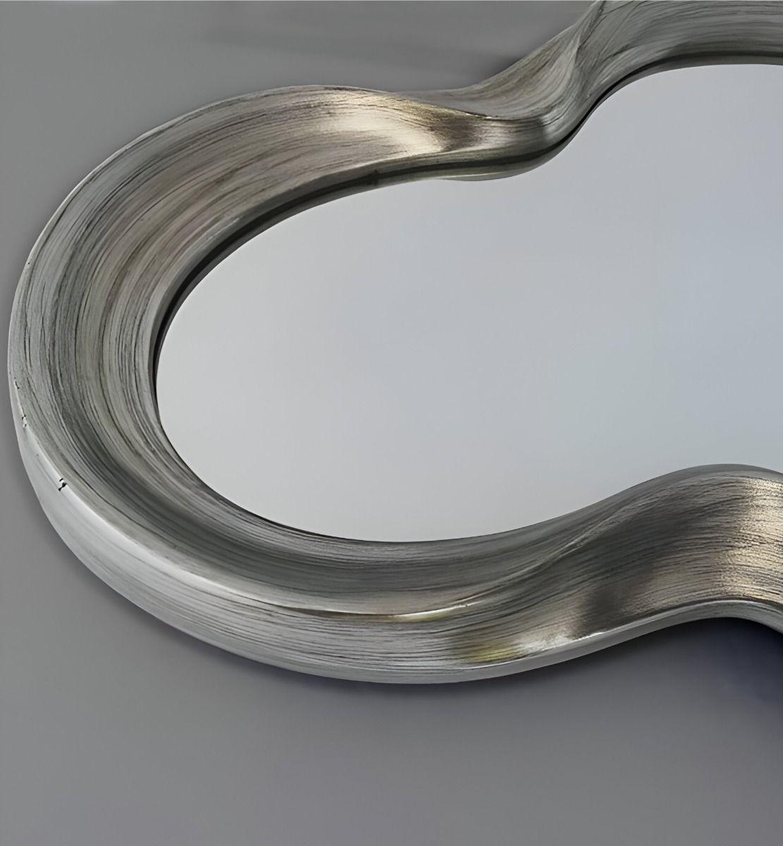 Espejo Pared Irregular Ondulado Nube Decorativo Gris Jhn-7