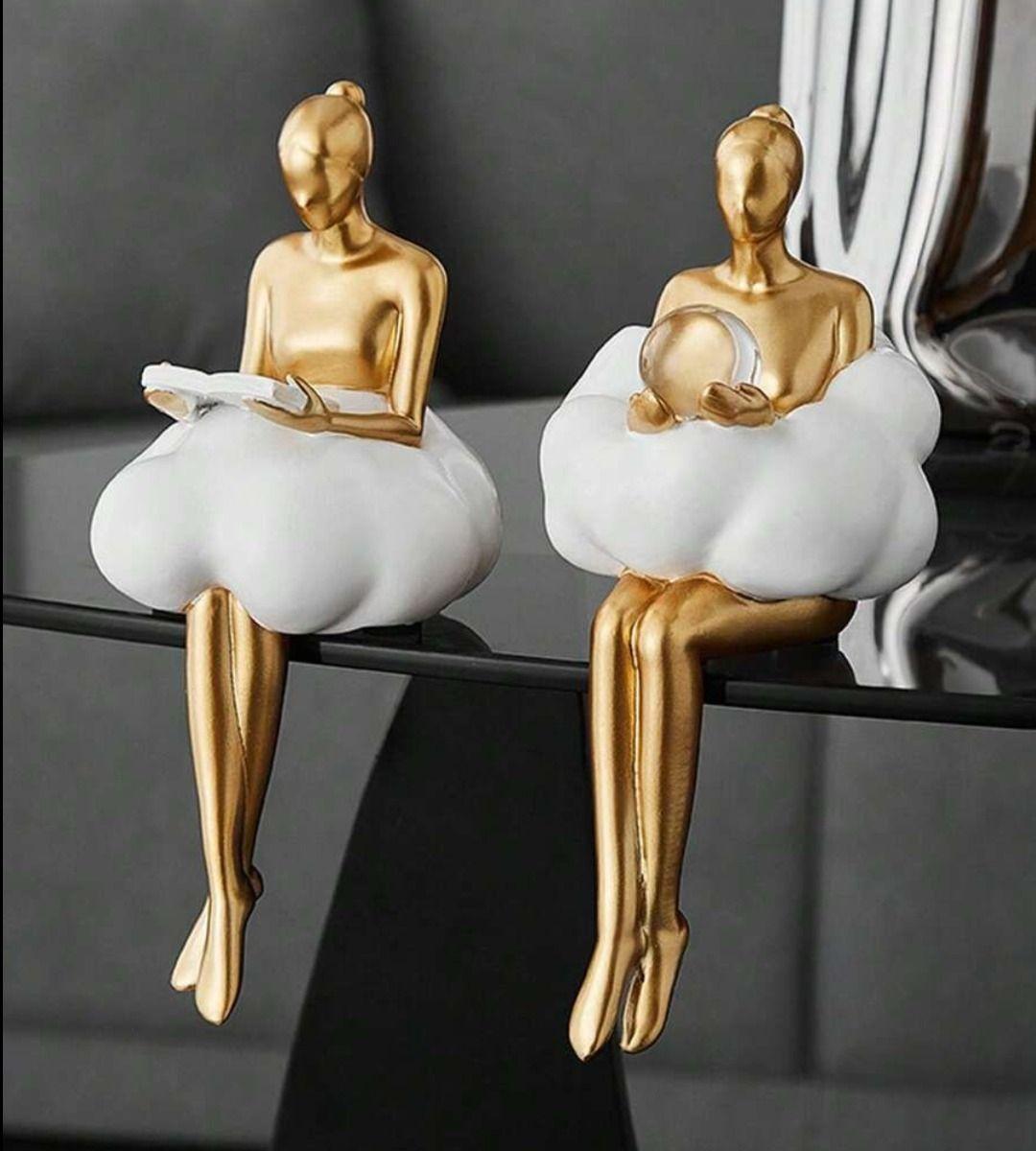 Set 2 Estatua Decorativa Creativa Figura Sentada Moderna Jhn-5