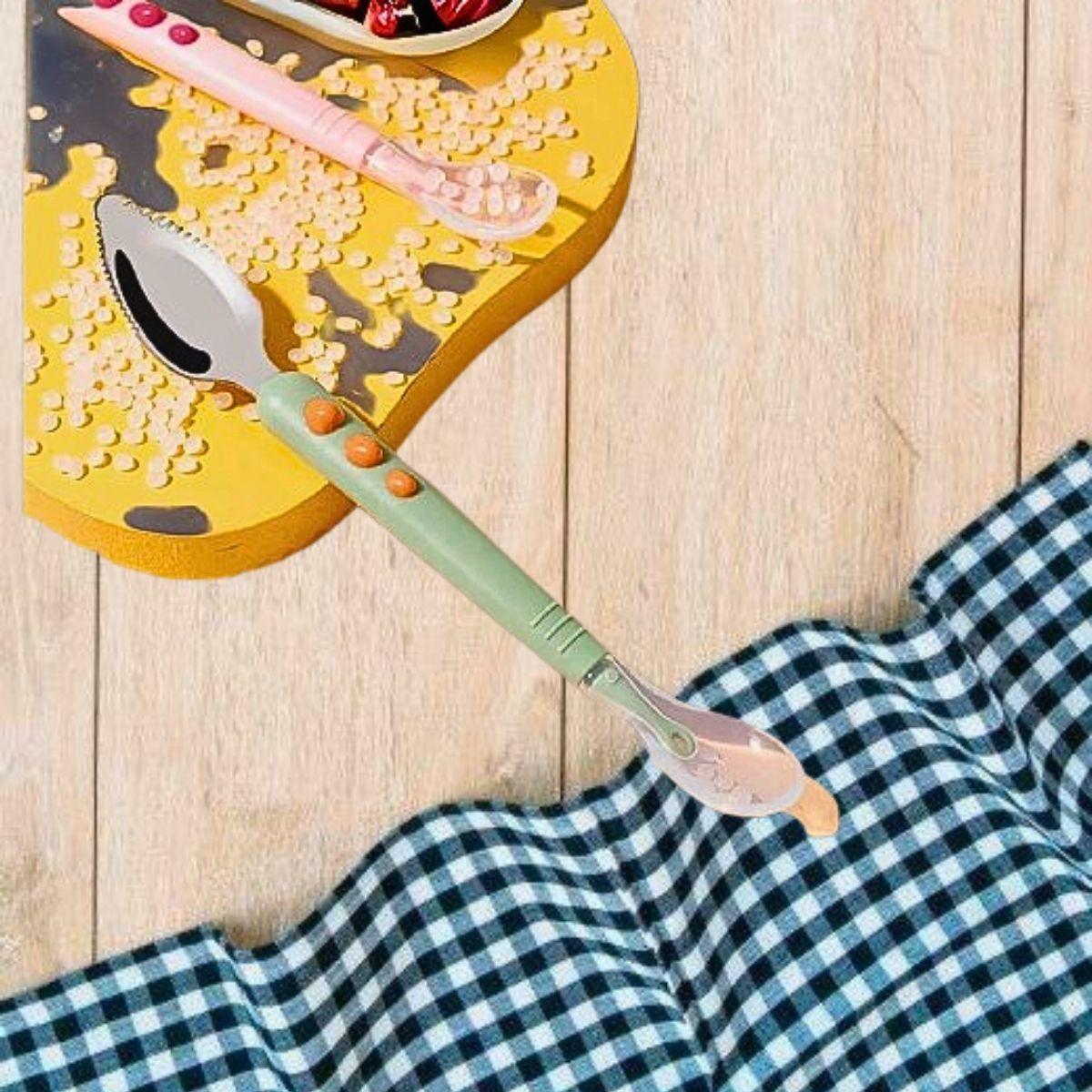 Set 3 Cucharas Raspadora Frutas Diseño Portatil Bebe Lau-7