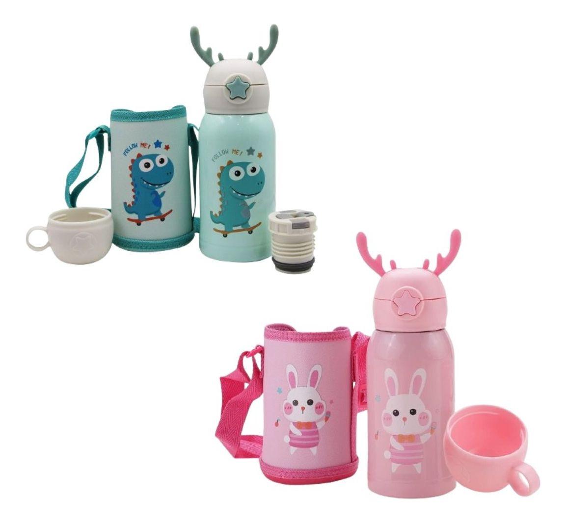 BOTELLA DE AGUA CON PAJITA INFANTIL TERMICA NIÑOS LAU-3