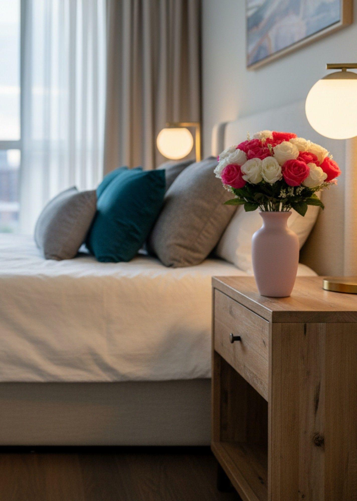 Flores Artificiales Ramo Rosas Novia Adorno Decoración Jhn-5