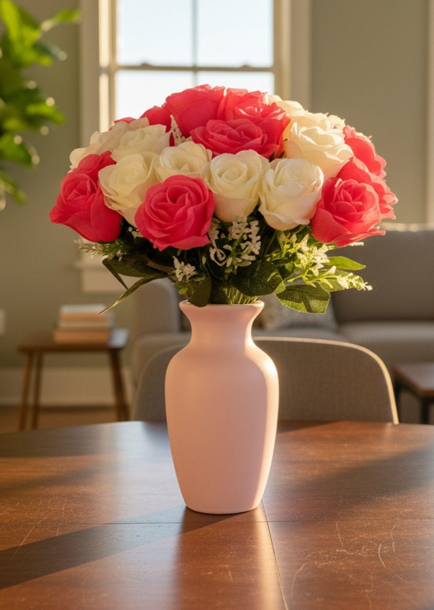 Flores Artificiales Ramo Rosas Novia Adorno Decoración Jhn-7