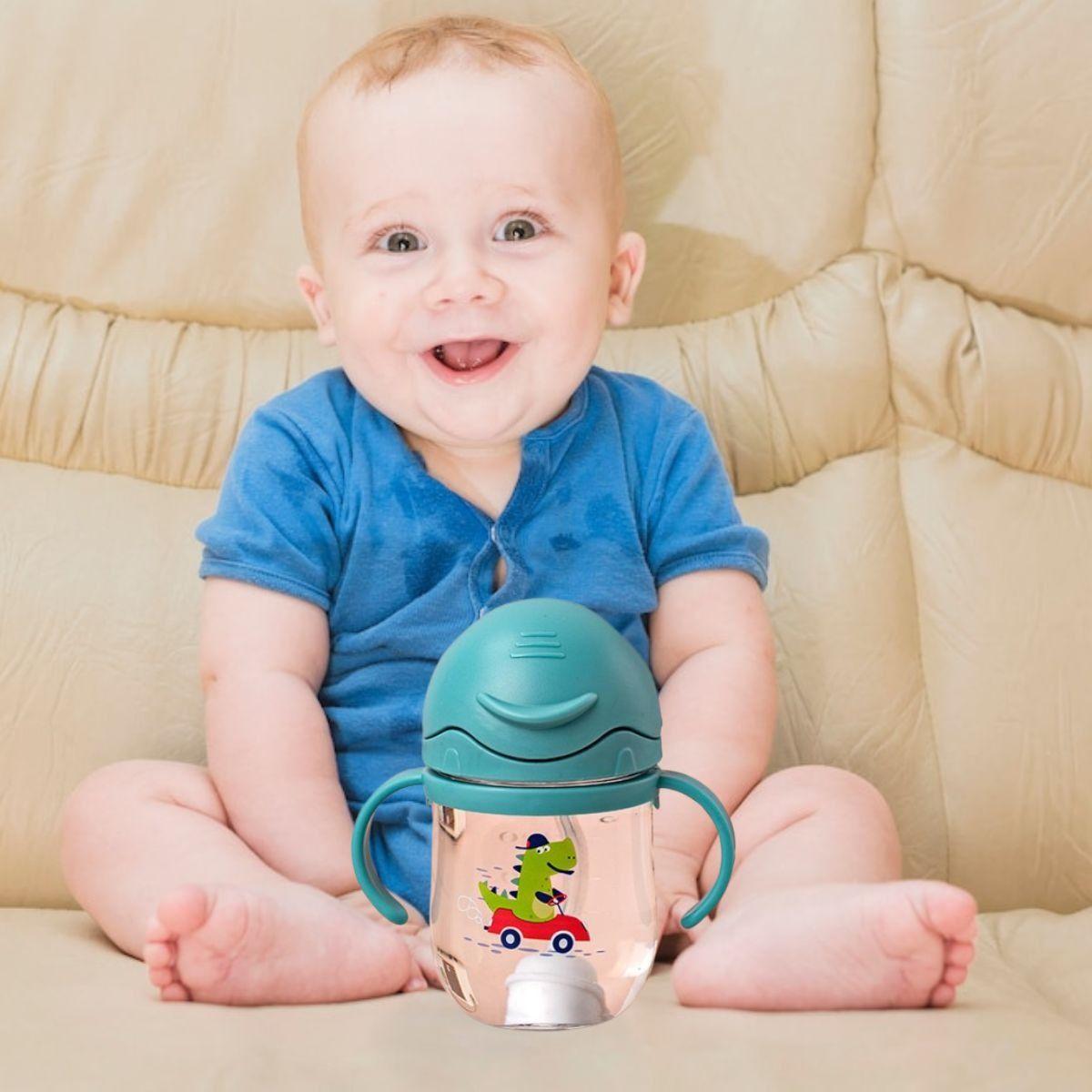 SET 2 VASOS CON BOMBILLA ANTIDERRAME CON ASA BEBES LAU-1