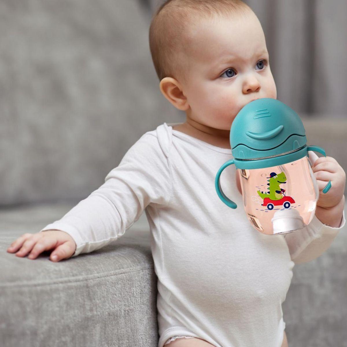 SET 2 VASOS CON BOMBILLA ANTIDERRAME CON ASA BEBES LAU-4