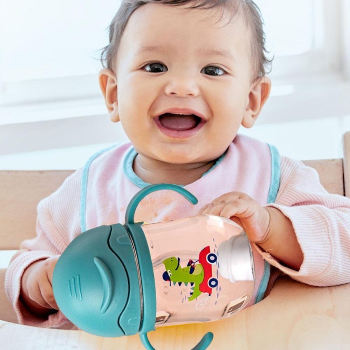 SET 2 VASOS CON BOMBILLA ANTIDERRAME CON ASA BEBES LAU-6