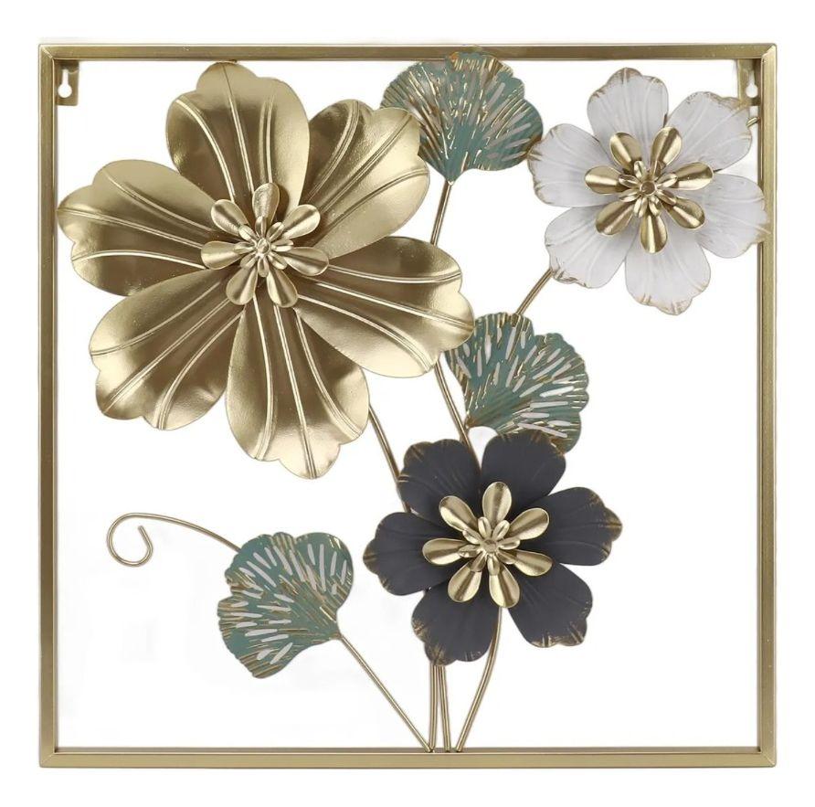 Cuadro Decorativo Pared Flores Escultura Realista Jhn-0
