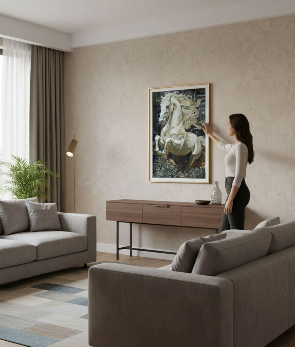 Cuadro Decorativo Escena Caballo Majestuoso Adorno Jhn-2