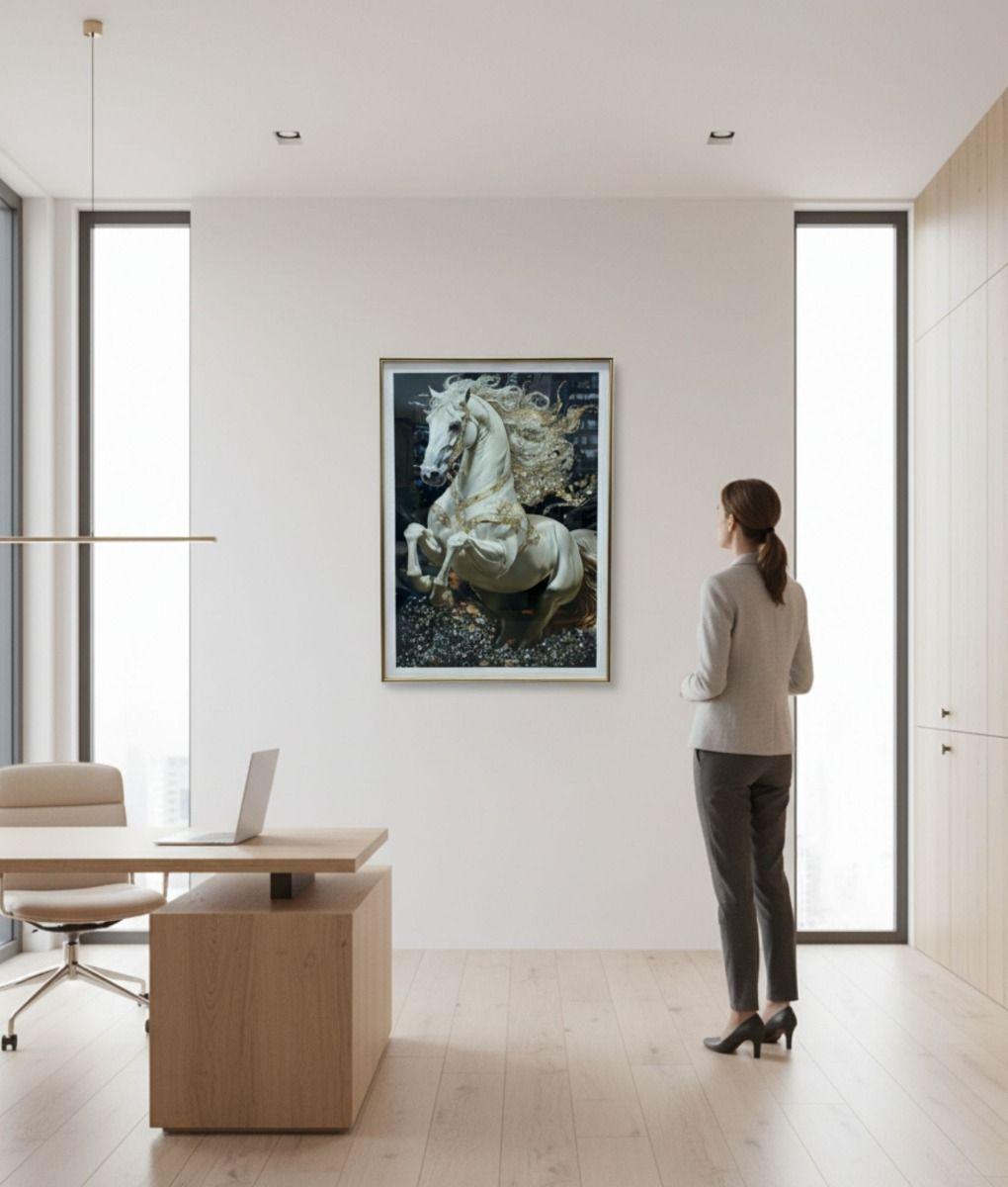 Cuadro Decorativo Escena Caballo Majestuoso Adorno Jhn-4