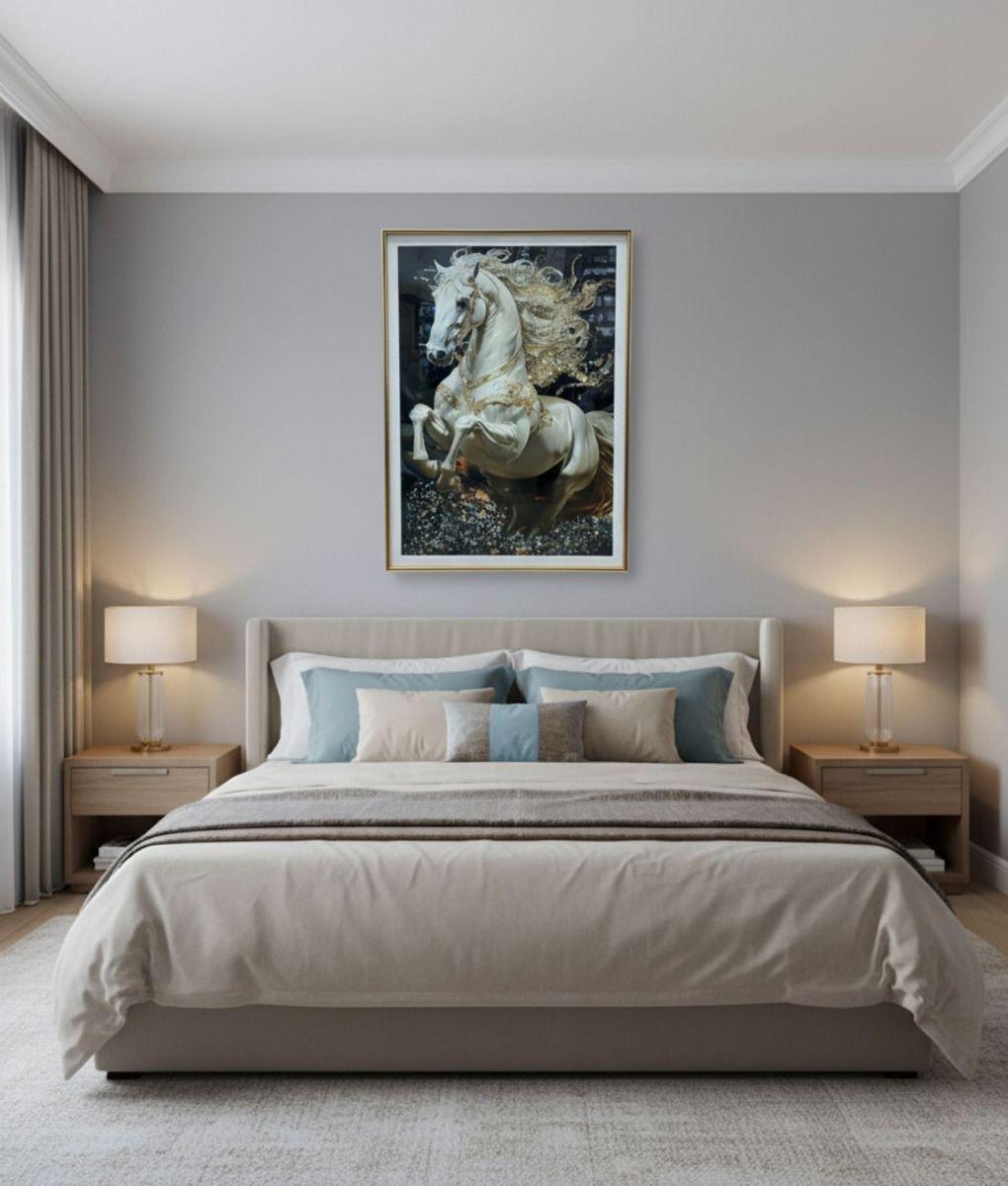 Cuadro Decorativo Escena Caballo Majestuoso Adorno Jhn-9