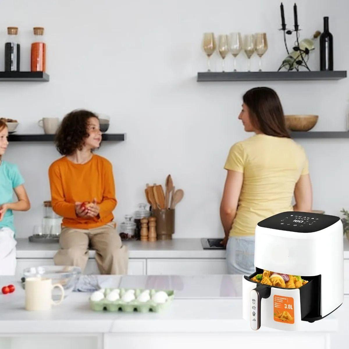 FREIDORA DE AIRE DE 3L COCINA PRACTICO MULTIFUNCIONAL LAU-6