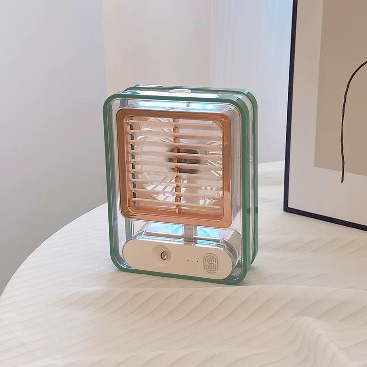 Mini  Enfriador Ventilador Ambiente Portátil Luz Led Recargable Lau-4