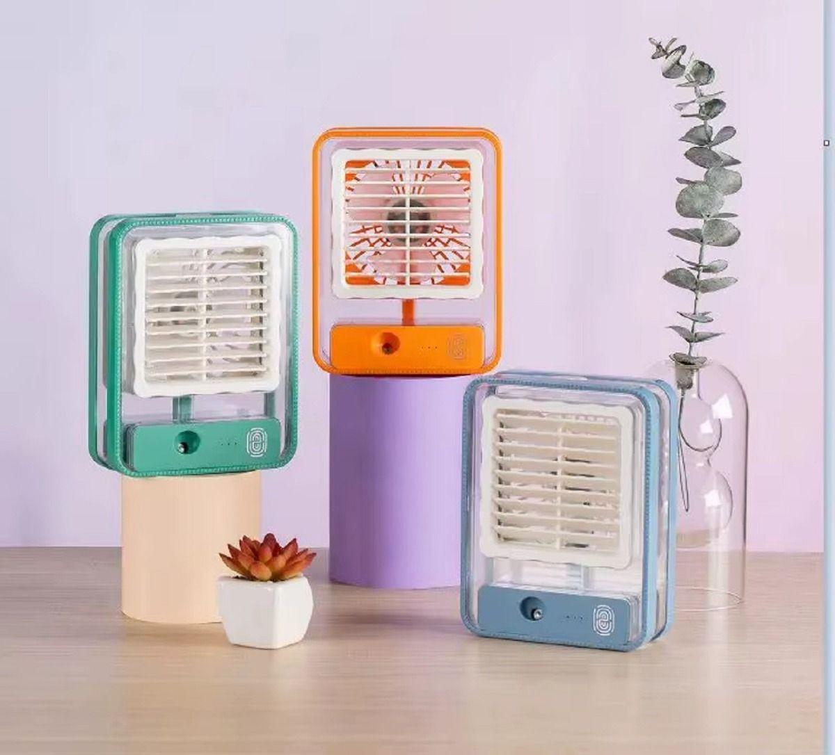 Mini  Enfriador Ventilador Ambiente Portátil Luz Led Recargable Lau-9