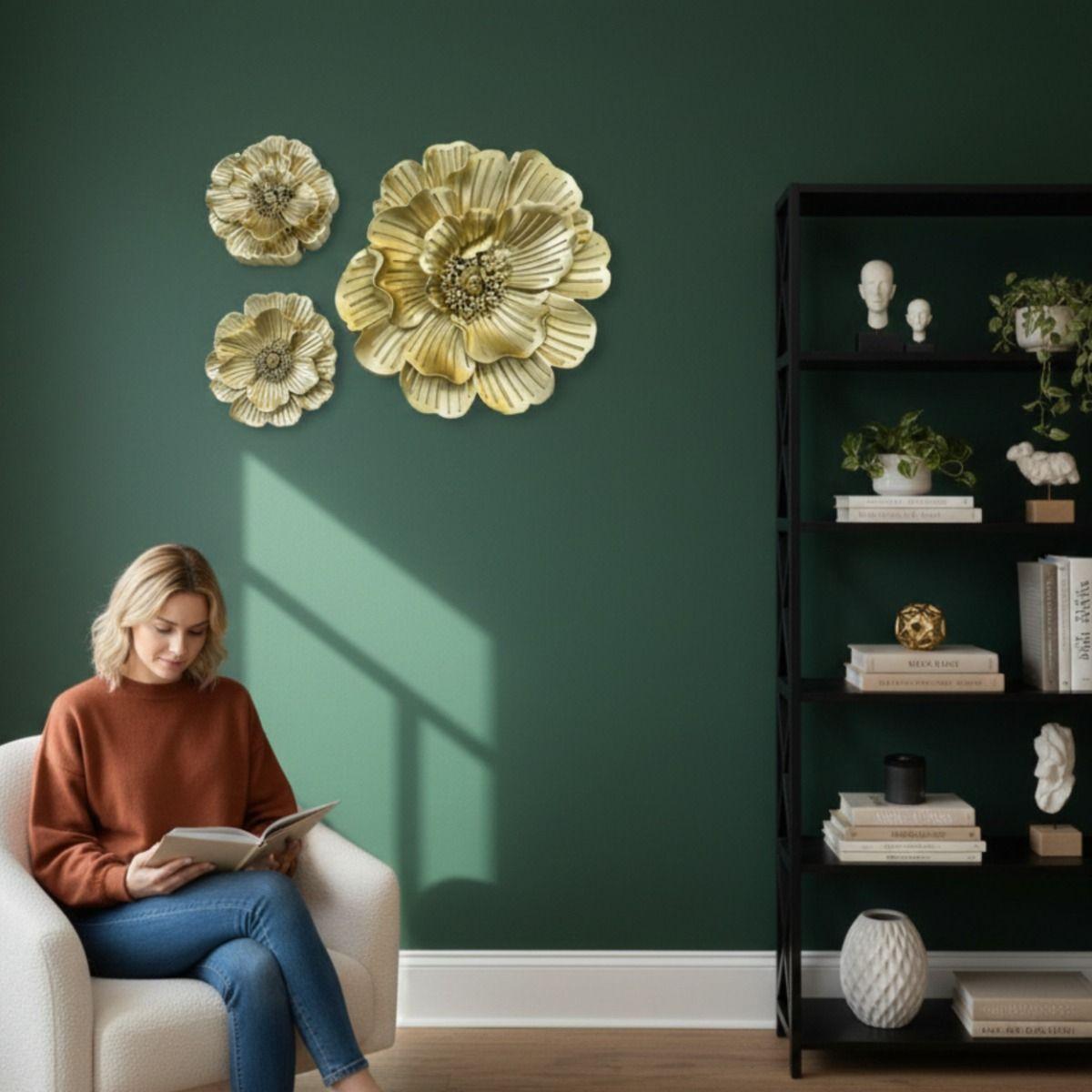 Set 3 Pza Figura Decorativa Arte Mural Flora Primaveral Jhn-4