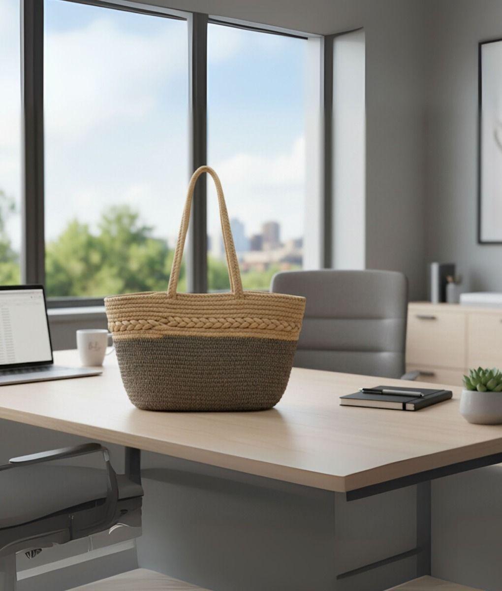 Cartera Bicolor Bolso Diseño Tejido Minimalista Moderno Jhn-9