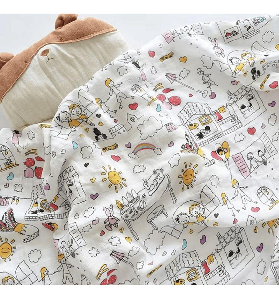 Set 2 Manta Muselina Comoda Suave Transpirable Niña Niño Lau-1