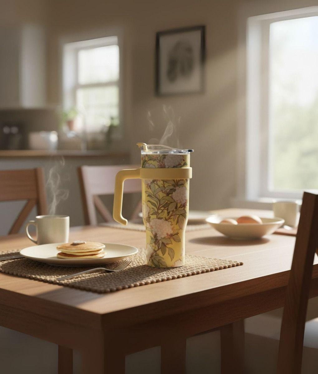 Vaso Botella Deportiva Floral Asa Funcional Ergonómico Jhn-8