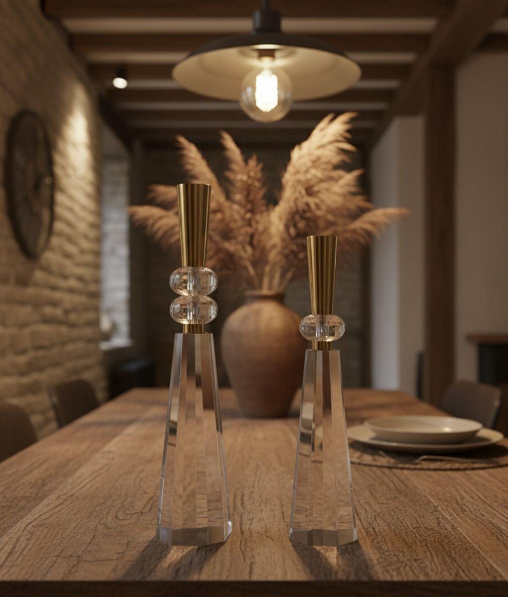 Set 2 Portavelas Decorativo Lujo Centro Mesa Evento Jhn-9