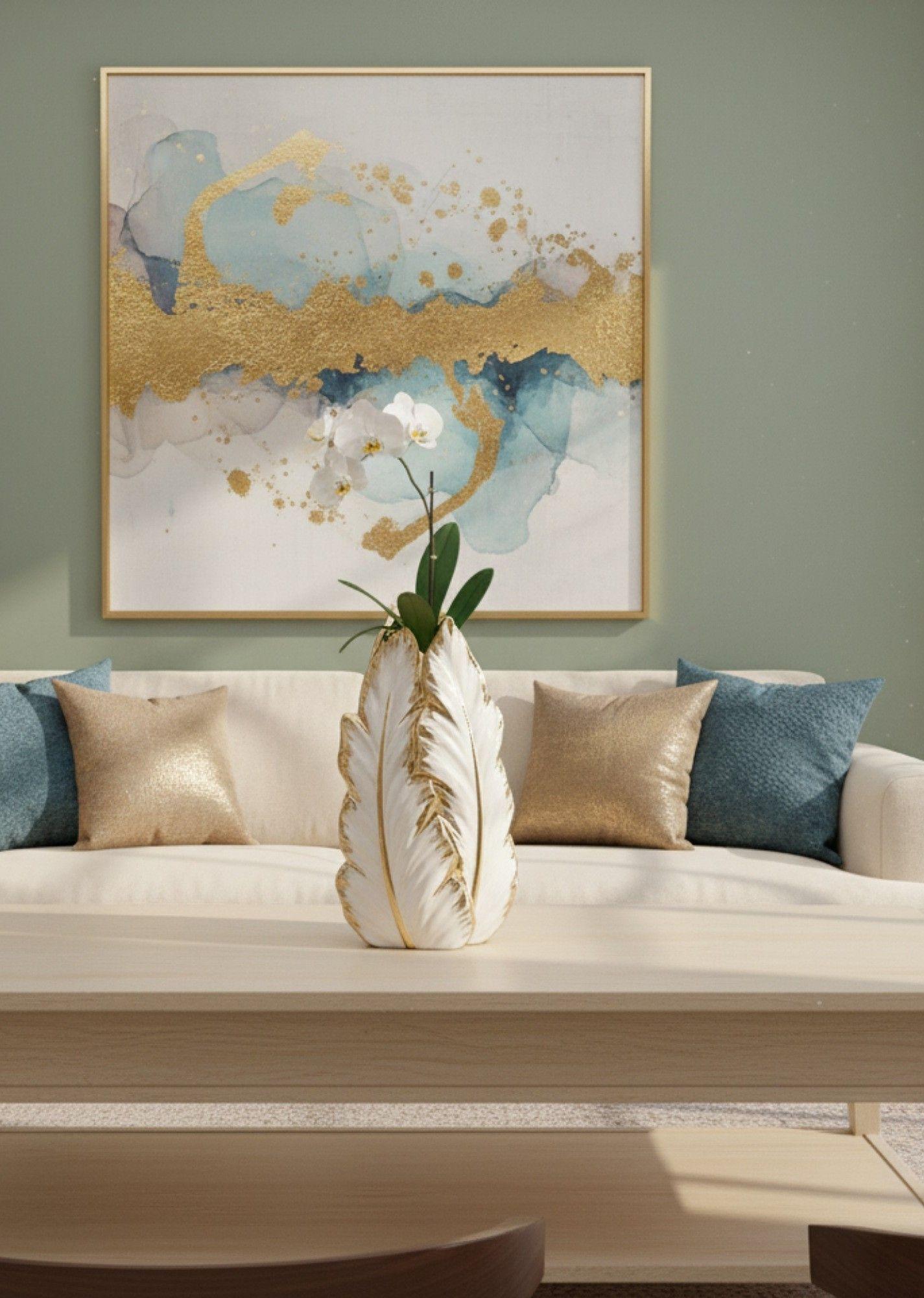 Florero Jarrón Decorativo Pluma Alada Adorno Moderno Jhn-6