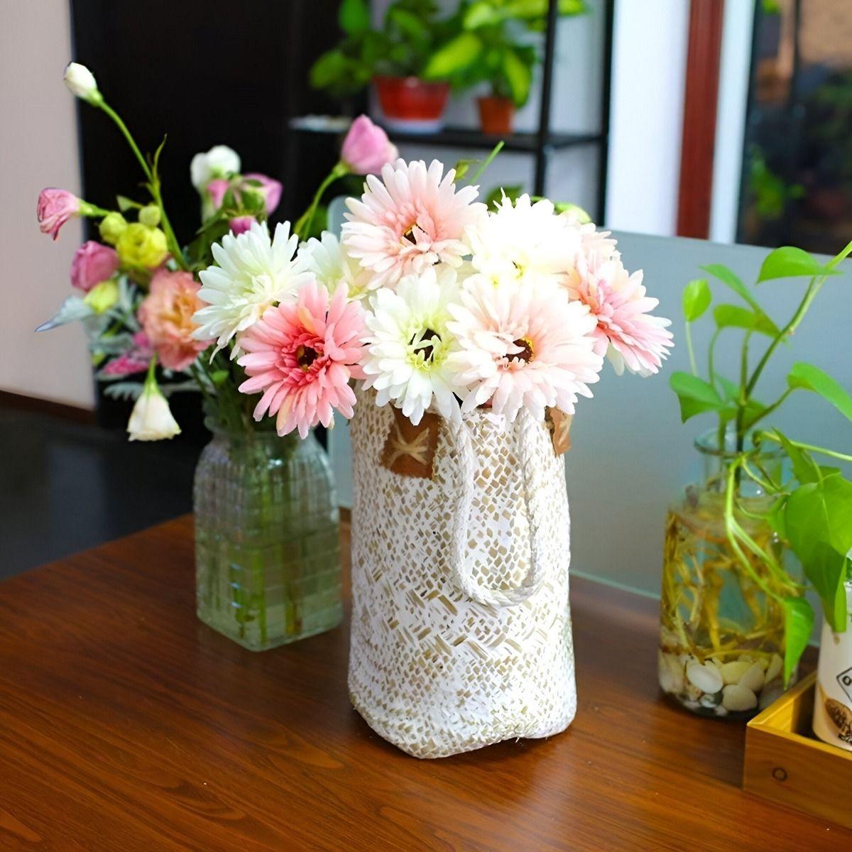 Margaritas Artificiales Decorativas Gerbera Set de 3 Jhn-2