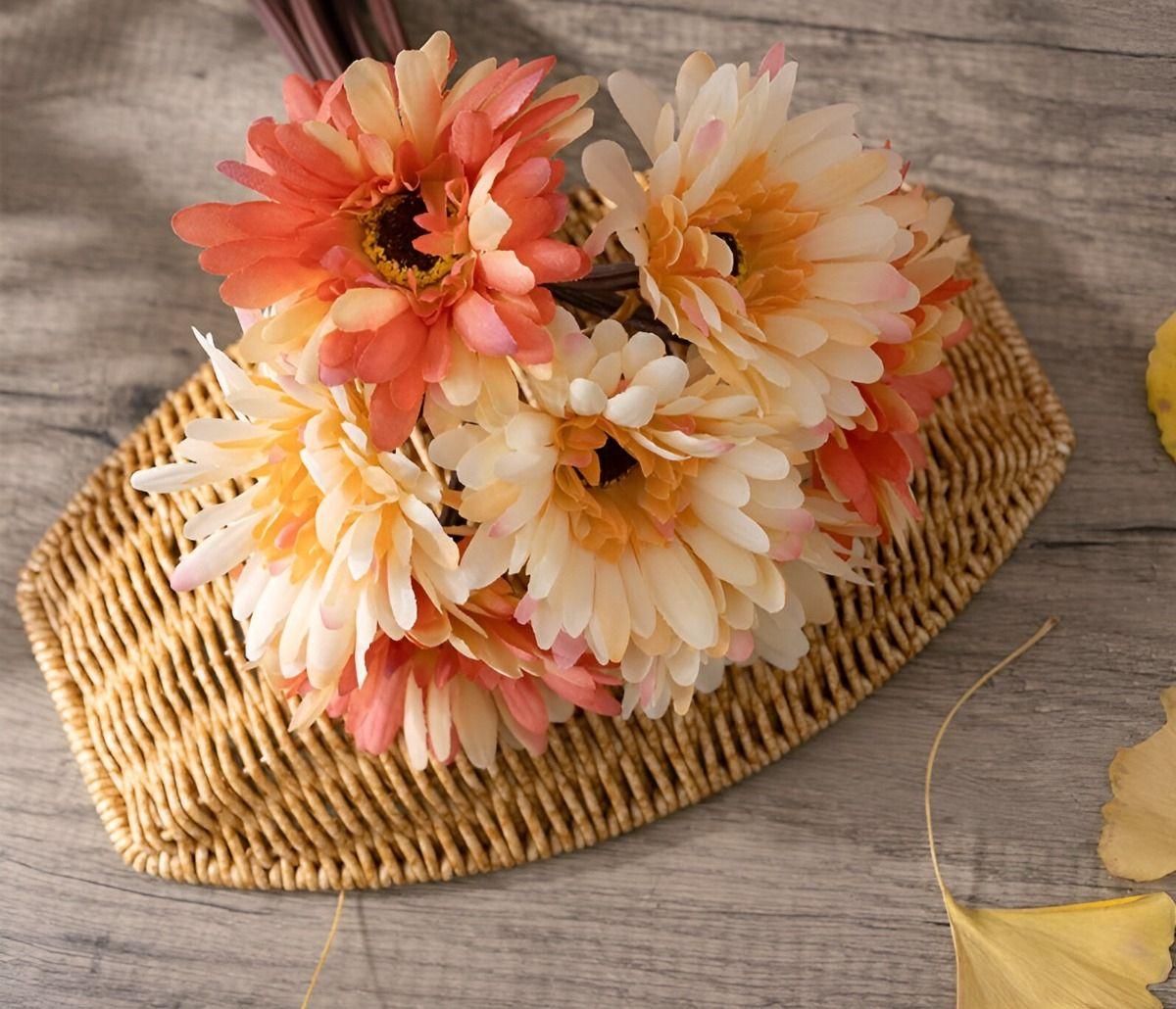Margaritas Artificiales Decorativas Gerbera Set de 3 Jhn-6