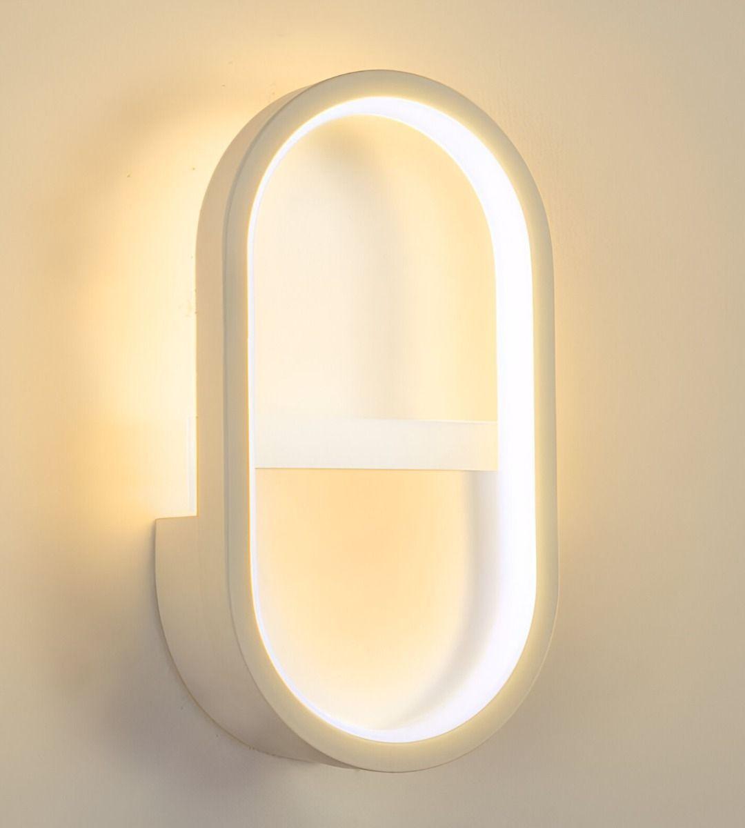 Lámpara Pared LED Decoración Moderna Ovalada Blanca Jhn-2