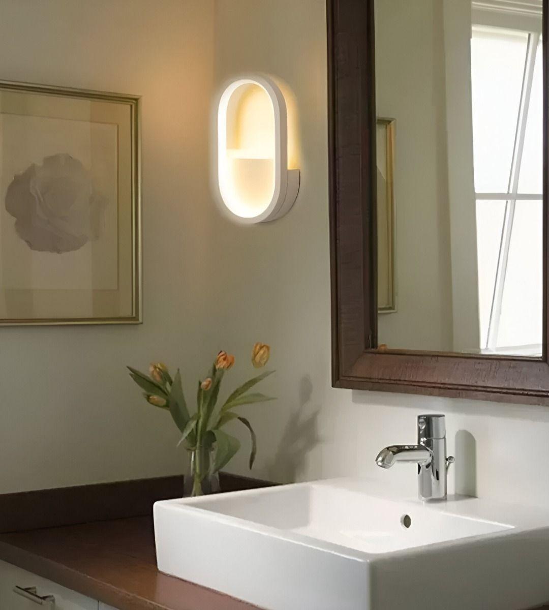 Lámpara Pared LED Decoración Moderna Ovalada Blanca Jhn-5