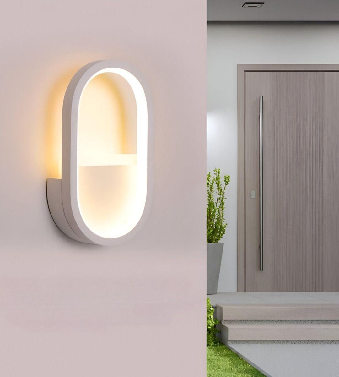 Lámpara Pared LED Decoración Moderna Ovalada Blanca Jhn-6