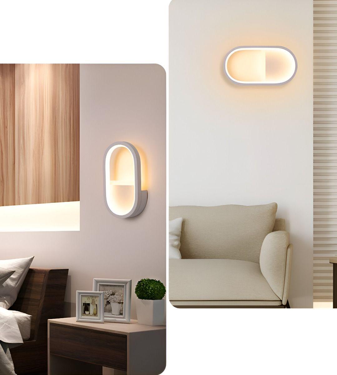 Lámpara Pared LED Decoración Moderna Ovalada Blanca Jhn-7