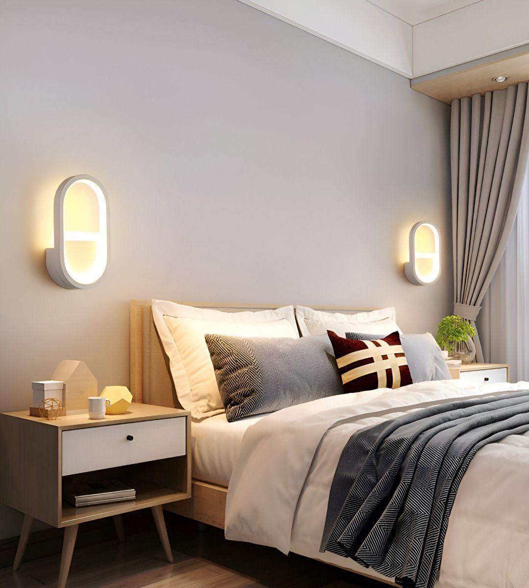 Lámpara Pared LED Decoración Moderna Ovalada Blanca Jhn-8