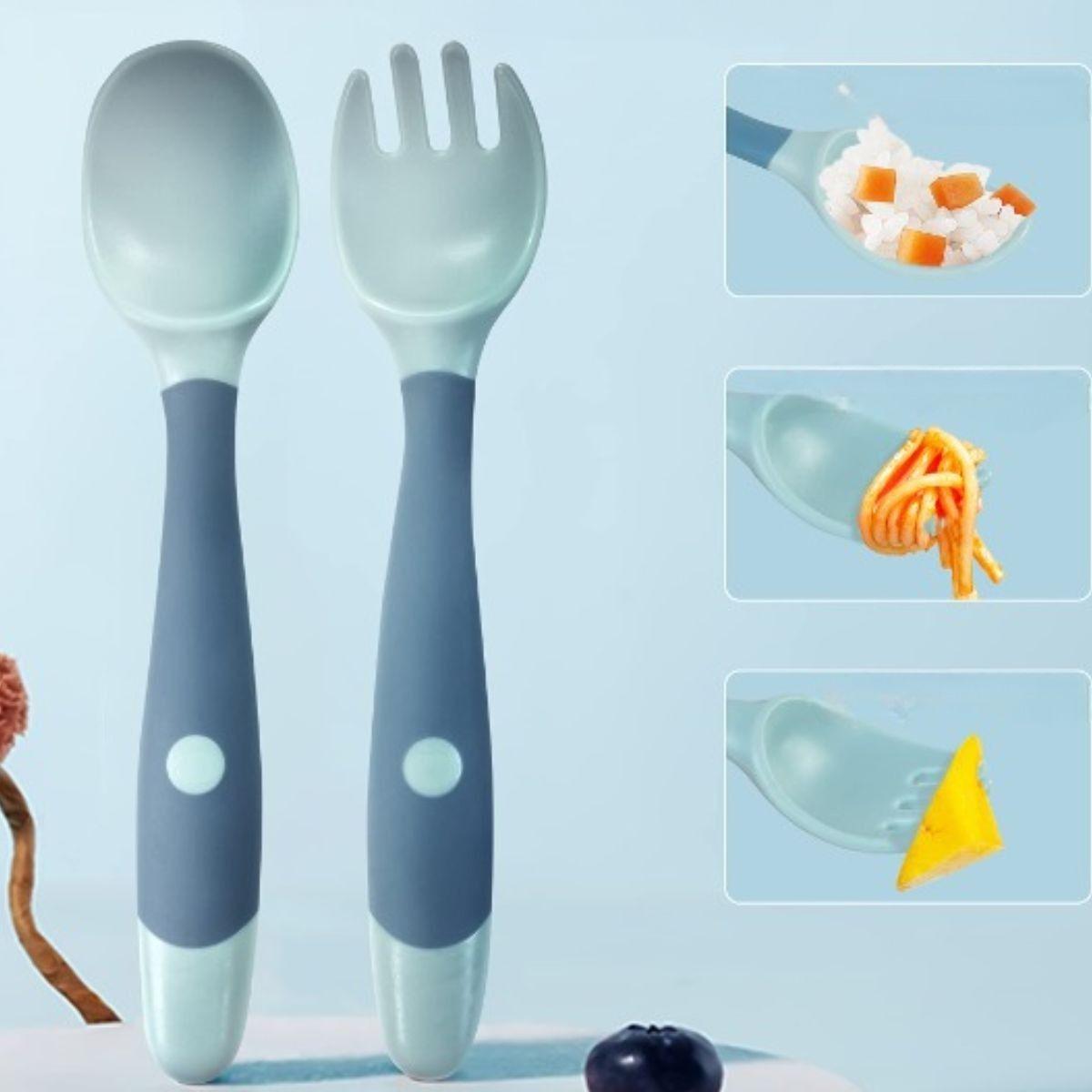 SET 3 CUBIERTO CUCHARA ENTRENAMIENTO FLEXIBLE BEBE LAU-8
