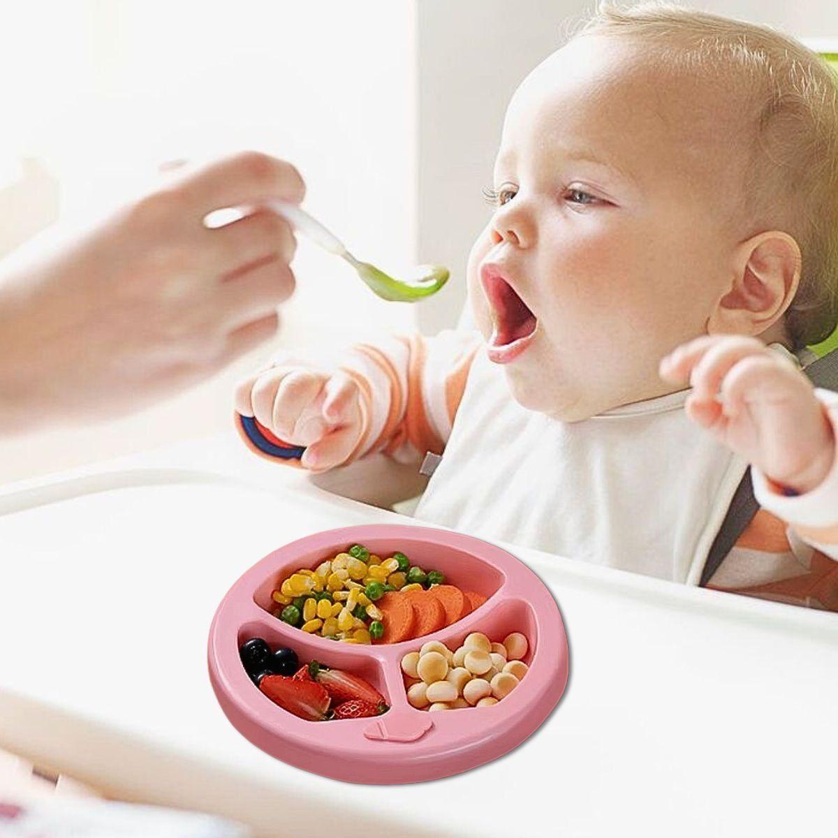 Set 3 Platos Silicona Aislamiento Agua Entrena Niños Lau-1