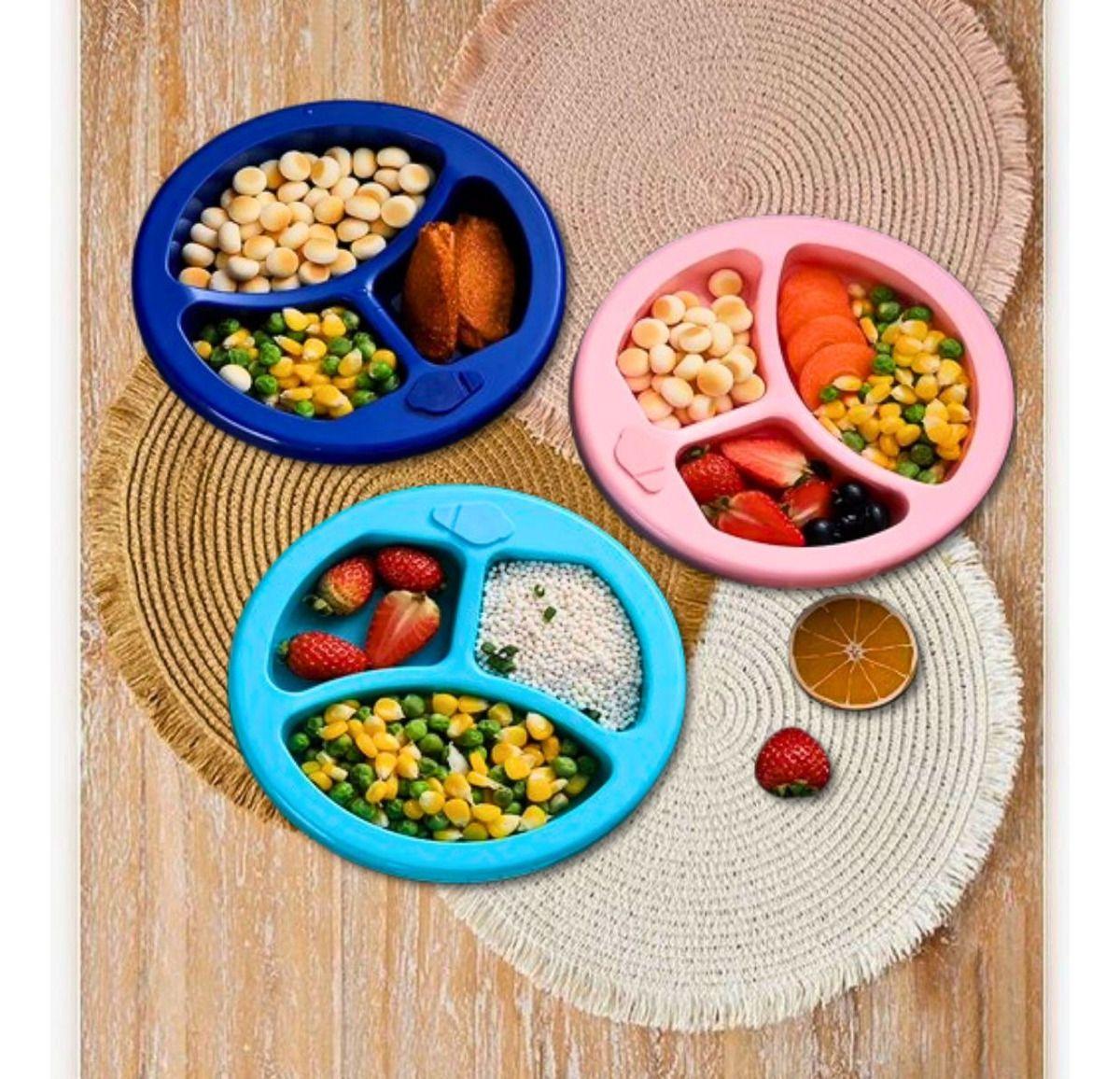 Set 3 Platos Silicona Aislamiento Agua Entrena Niños Lau-2