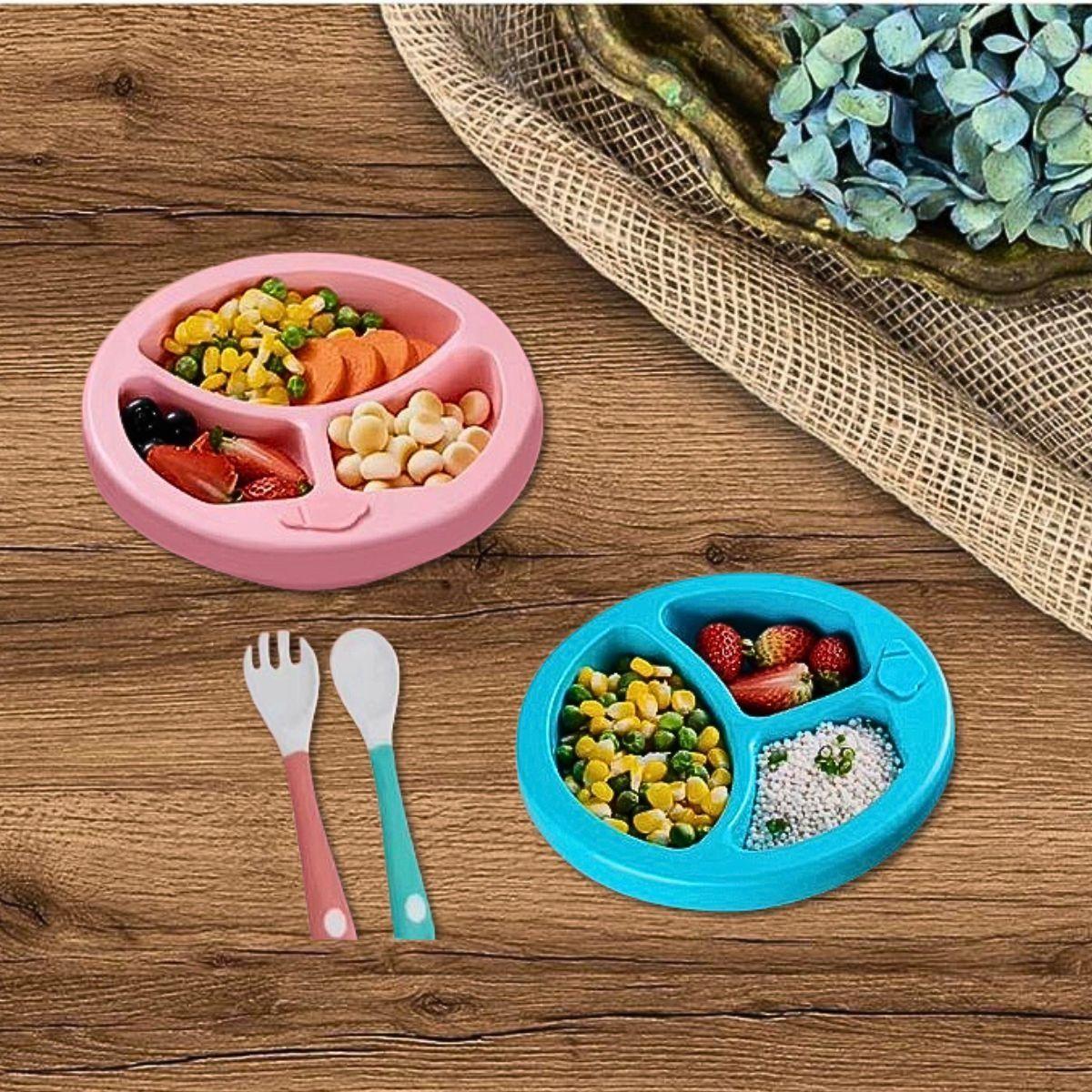 Set 3 Platos Silicona Aislamiento Agua Entrena Niños Lau-8