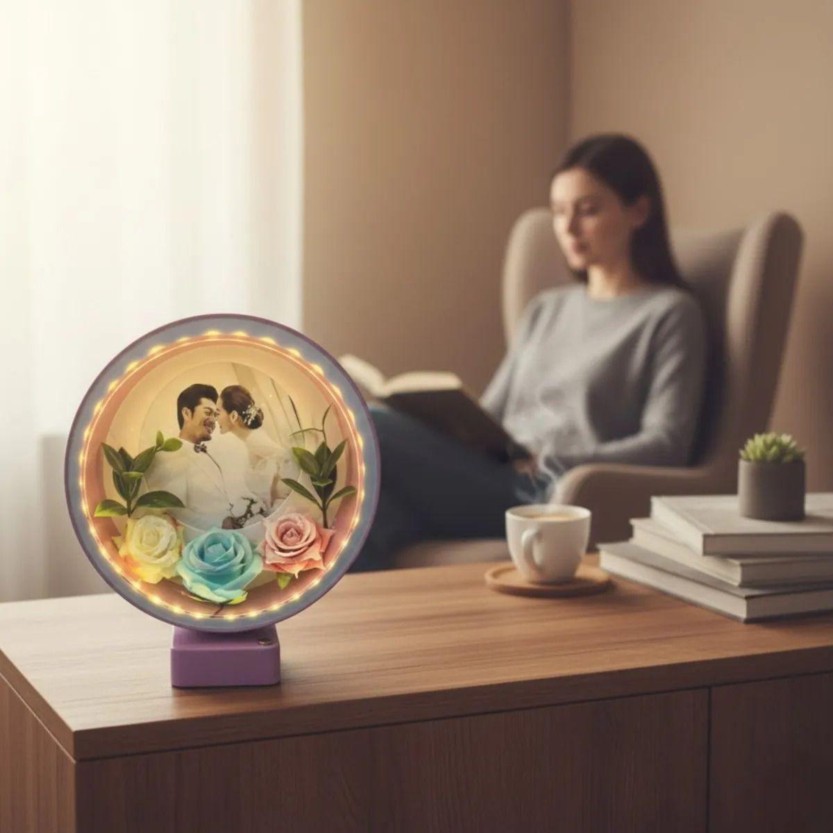 Portarretrato Mágico Decorativo Iluminado 3D Marco Foto Jhn-4