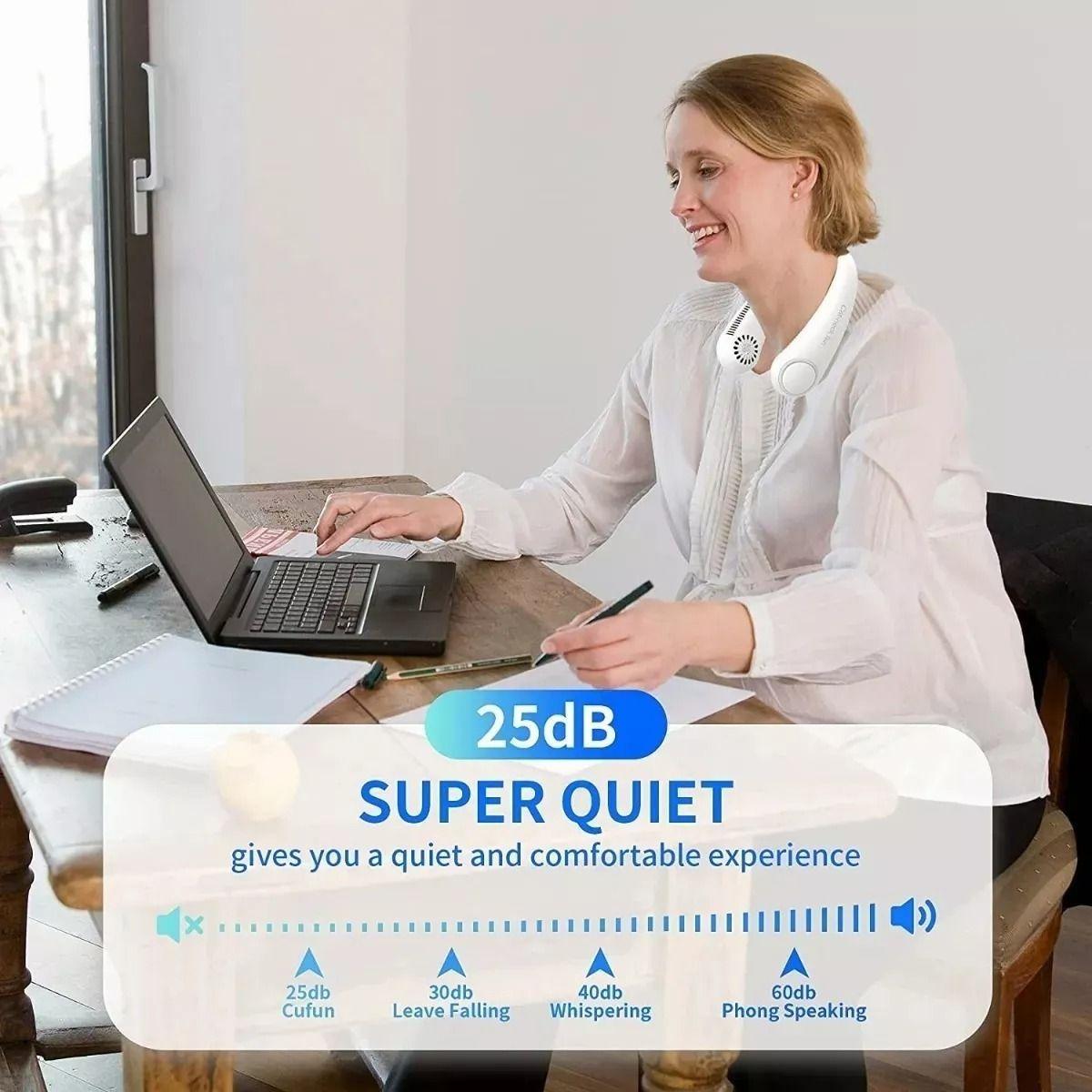 Ventilador Portatil Cuello Recargable Ajustable USB Lau-6