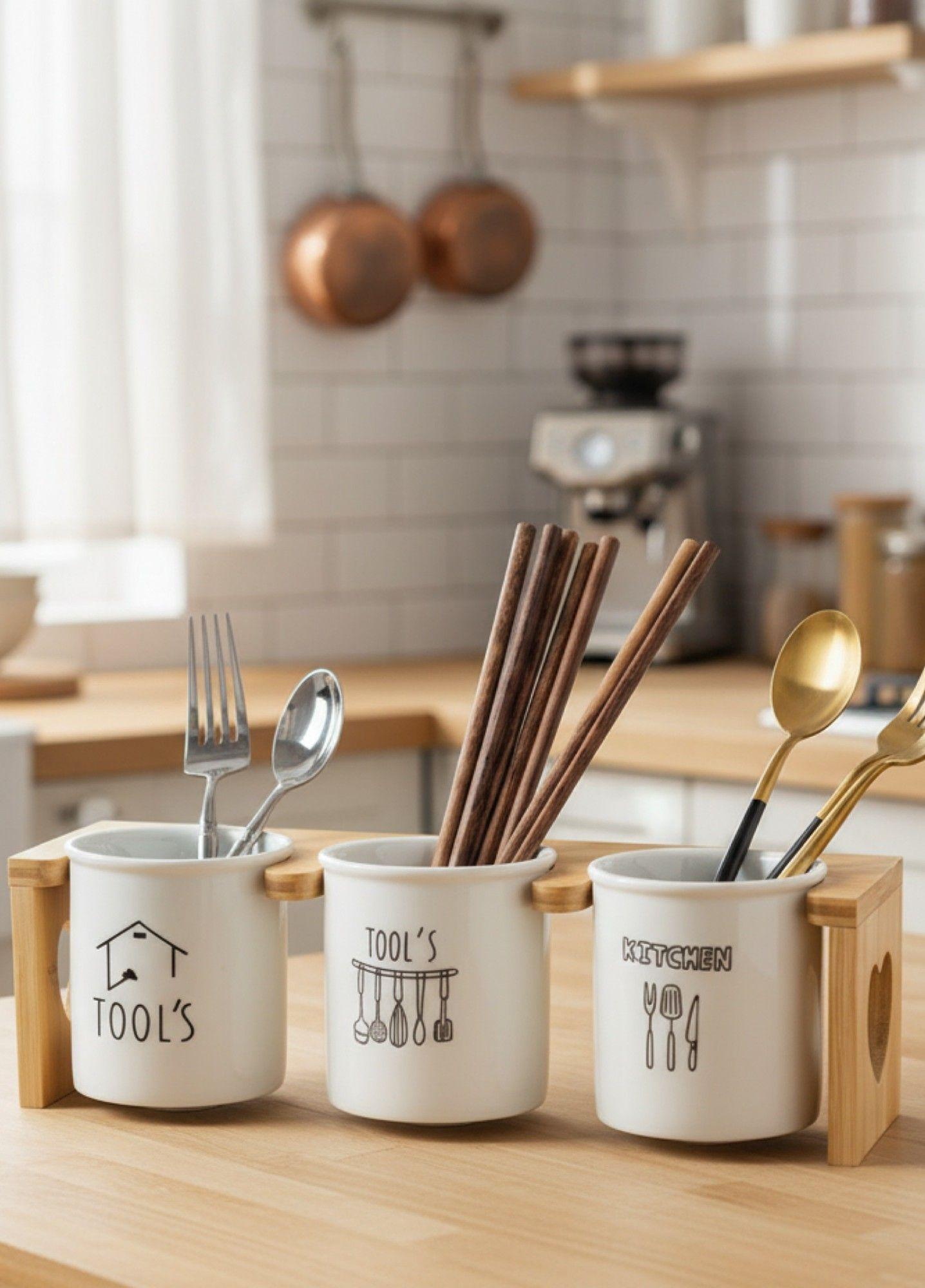 Set Organizador Cubiertos Utensilios Moderno 3 Pzas Jhn-4