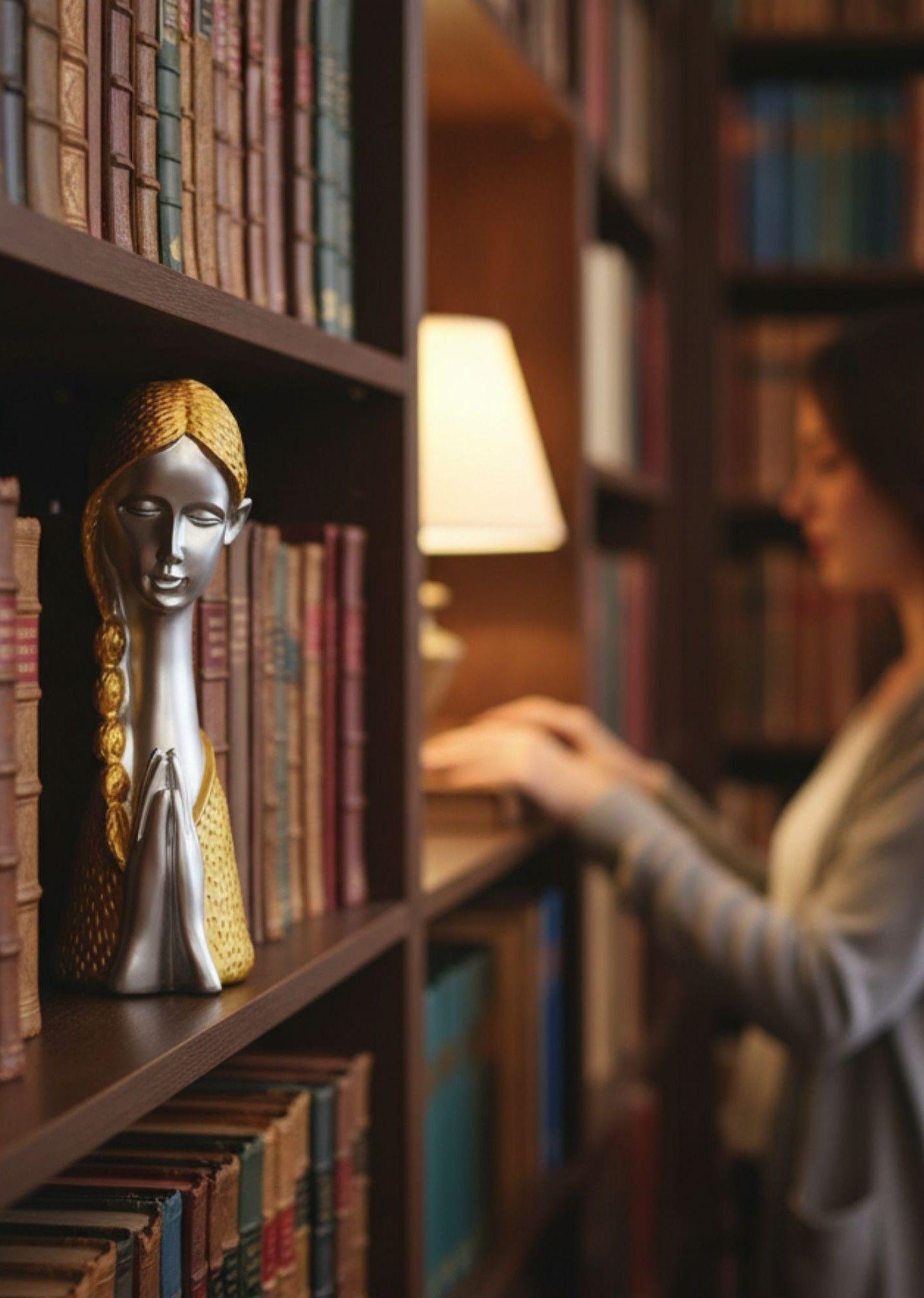 Figura Decorativa Niña Rostro Adorno Hogar Estatua Jhn-3