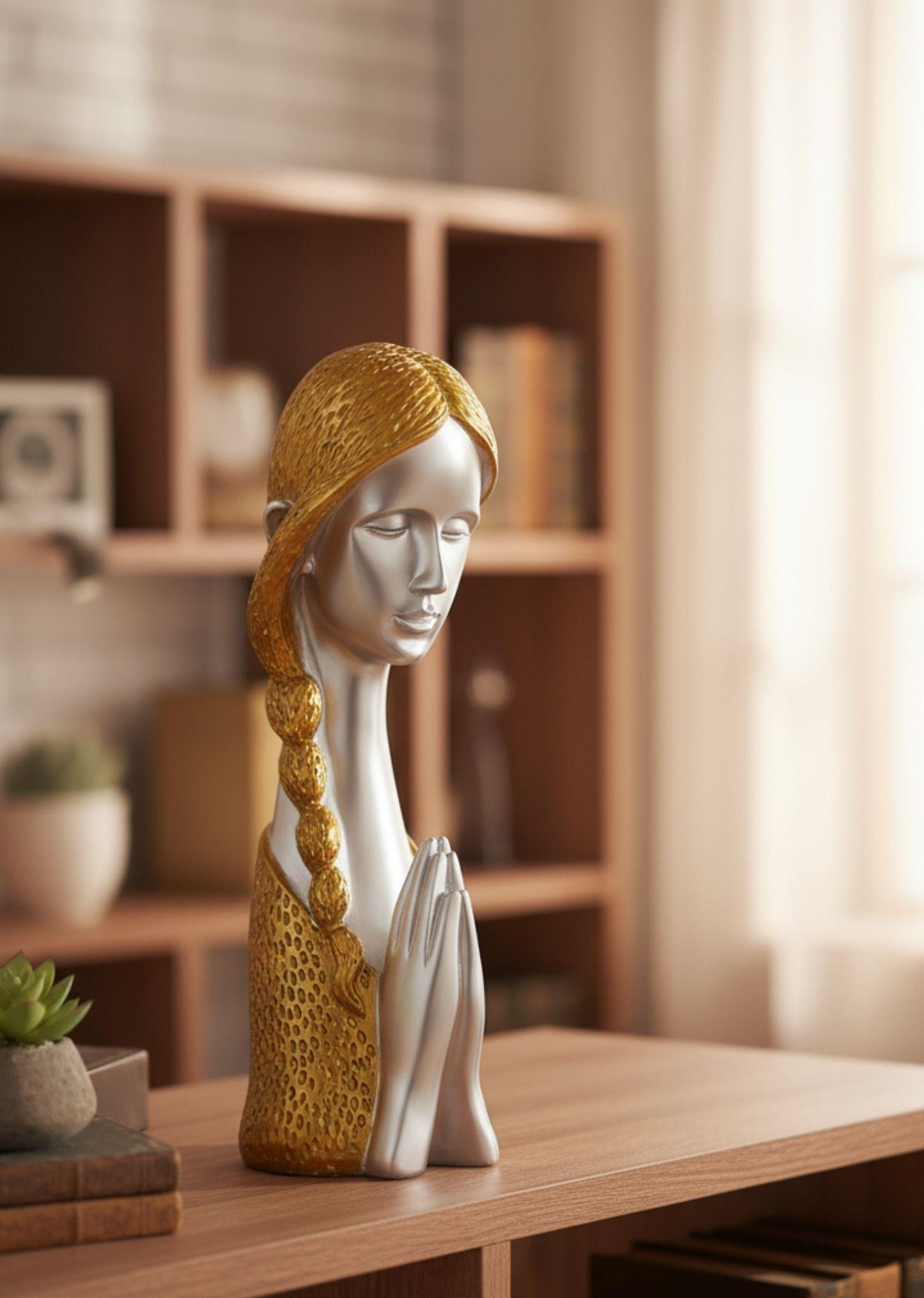 Figura Decorativa Niña Rostro Adorno Hogar Estatua Jhn-6