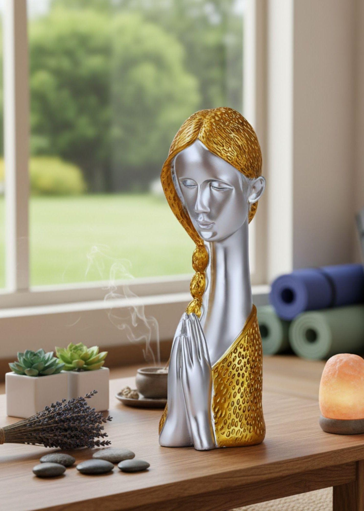 Figura Decorativa Niña Rostro Adorno Hogar Estatua Jhn-7