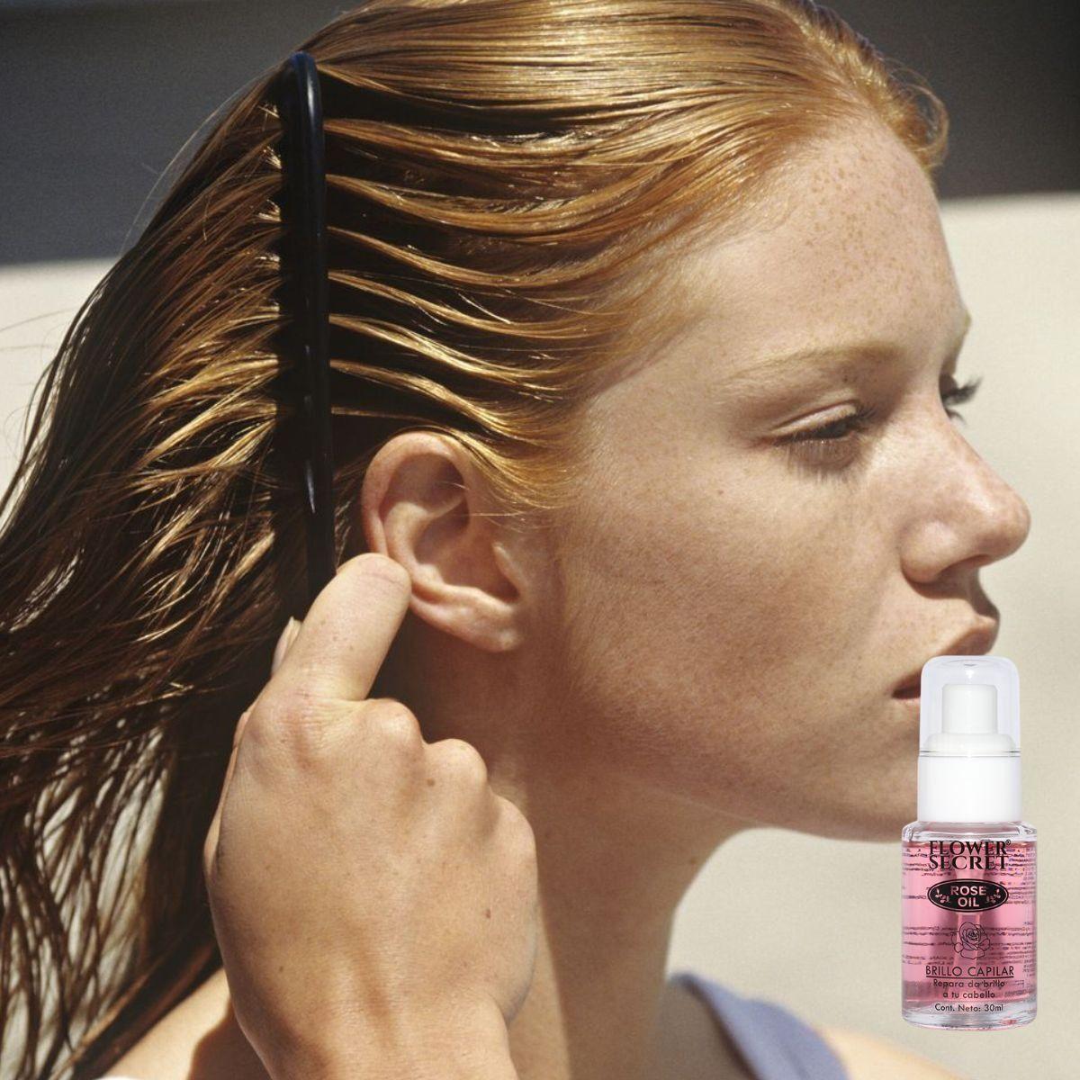 SET 2 ACEITE CAPILAR FLOWER REPARADOR DE ROSAS BRILLO LAU-7